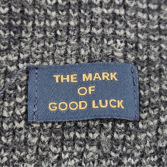 Lucky Brand Colorado Cross Stitch Henley Sweater Mens Size Medium Thermal Winter - Picture 2 of 8